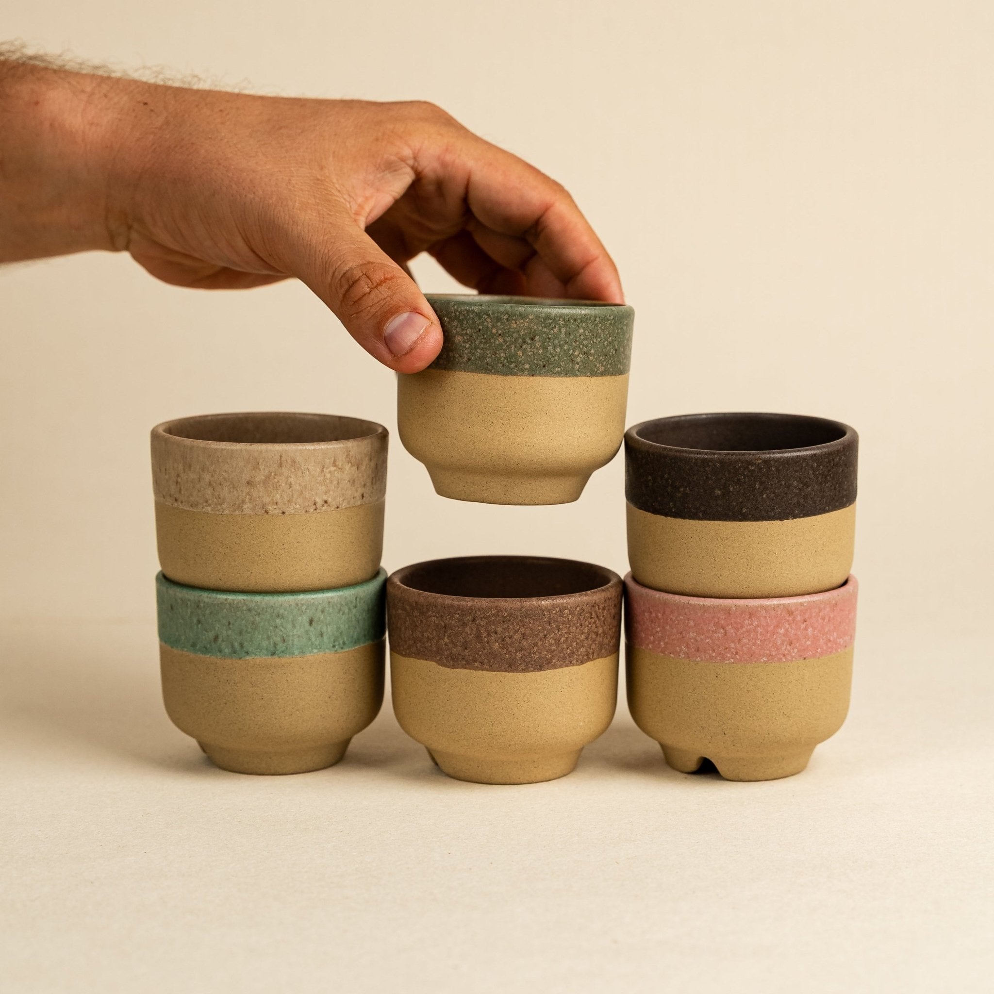 Colorful Espresso/Cortado 6-Piece Set – Saturn Series - Ceramora Espresso Cups