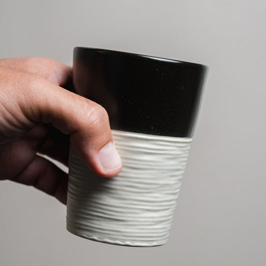 Ceramic Latte Cup - Wave Series 9.1 oz - Ceramica De Meles