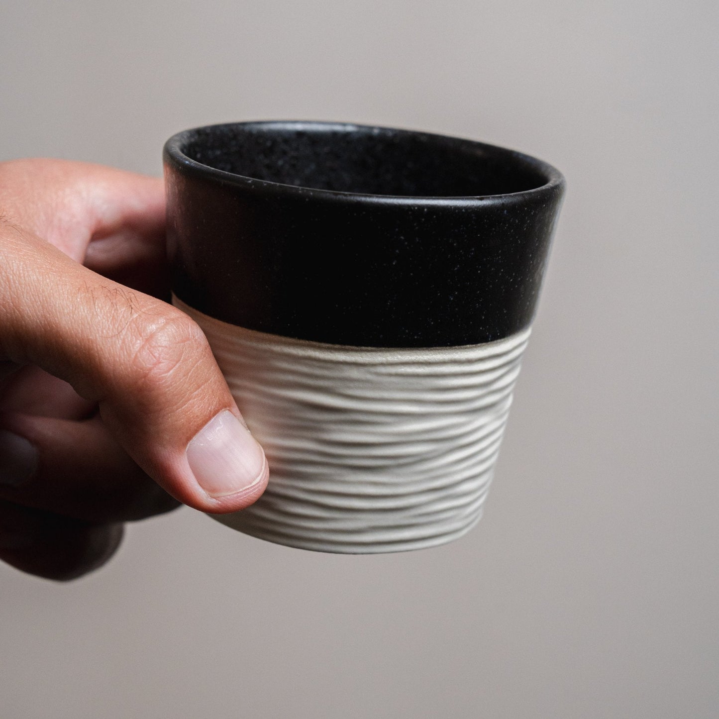Flat White Wave Series Cup 5 oz - Ceramica De Meles