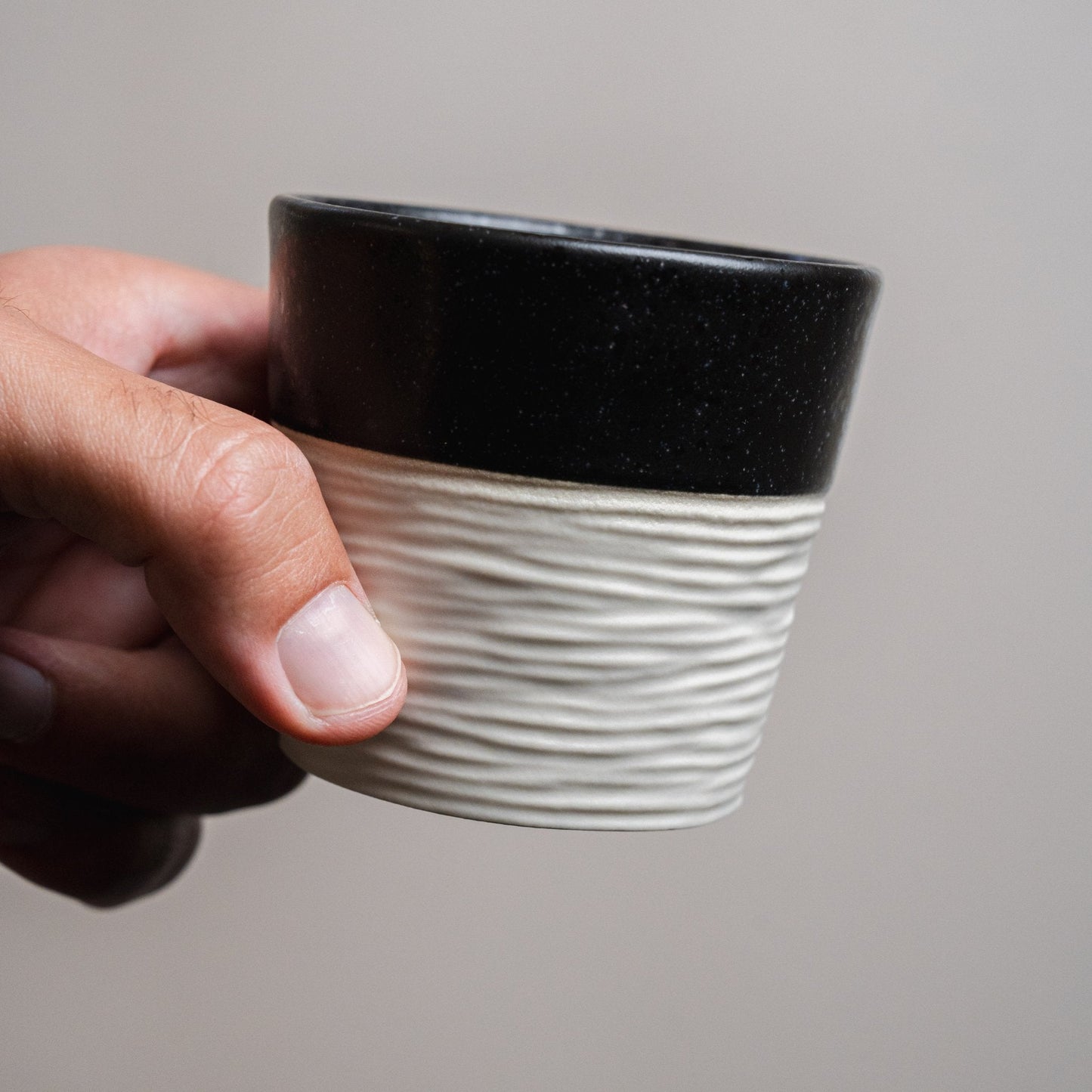 Flat White Wave Series Cup 5 oz - Ceramica De Meles