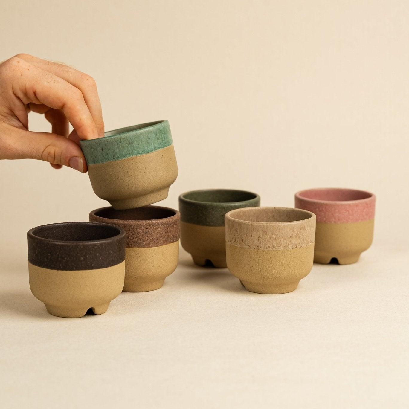 Colorful Espresso/Cortado 6-Piece Set – Saturn Series - Ceramora Espresso Cups