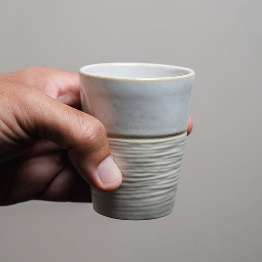 White Wavy Cortado/Espresso Cup 4.2 oz - Ceramica De Meles