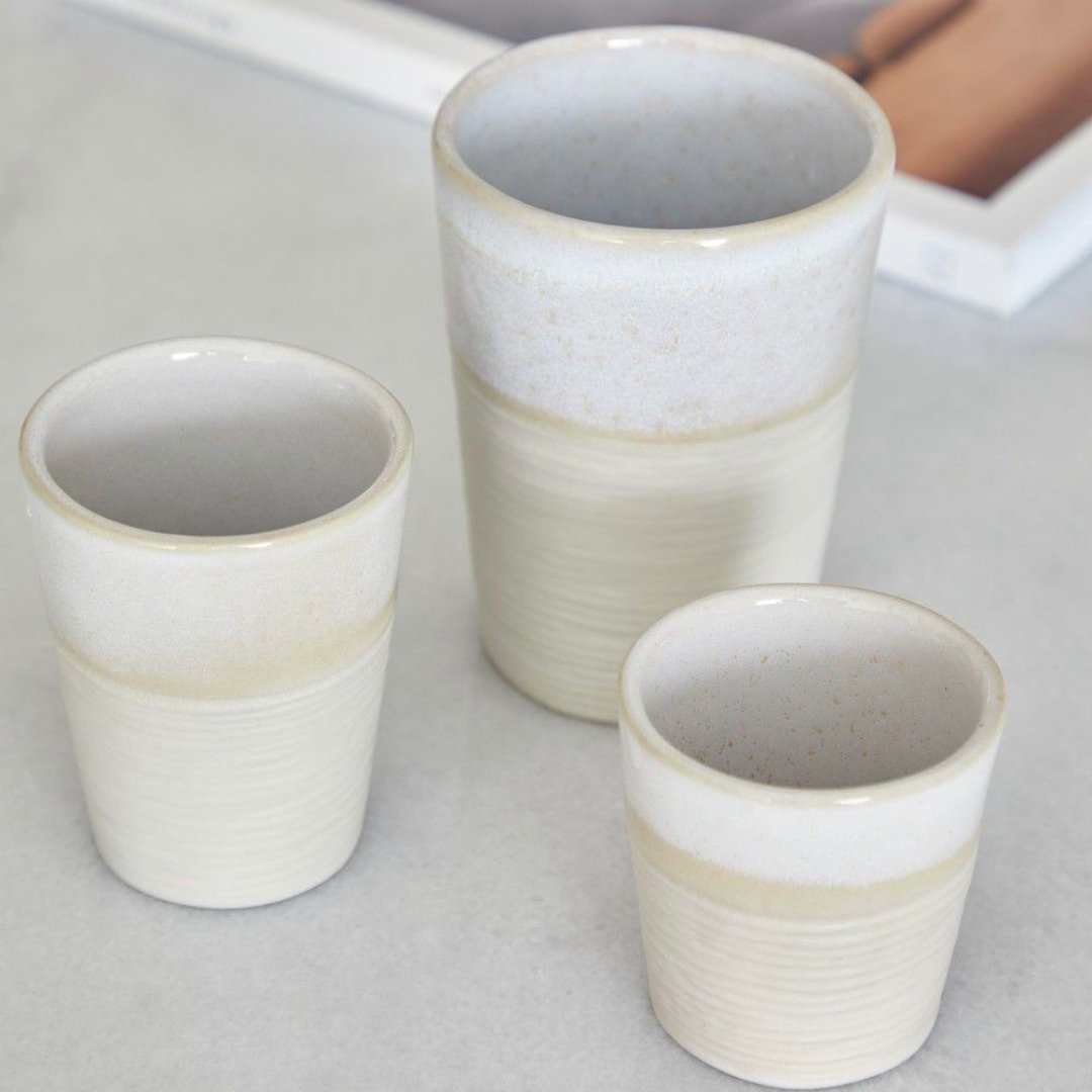 White Wavy Cortado/Espresso Cup 4.2 oz - Ceramica De Meles