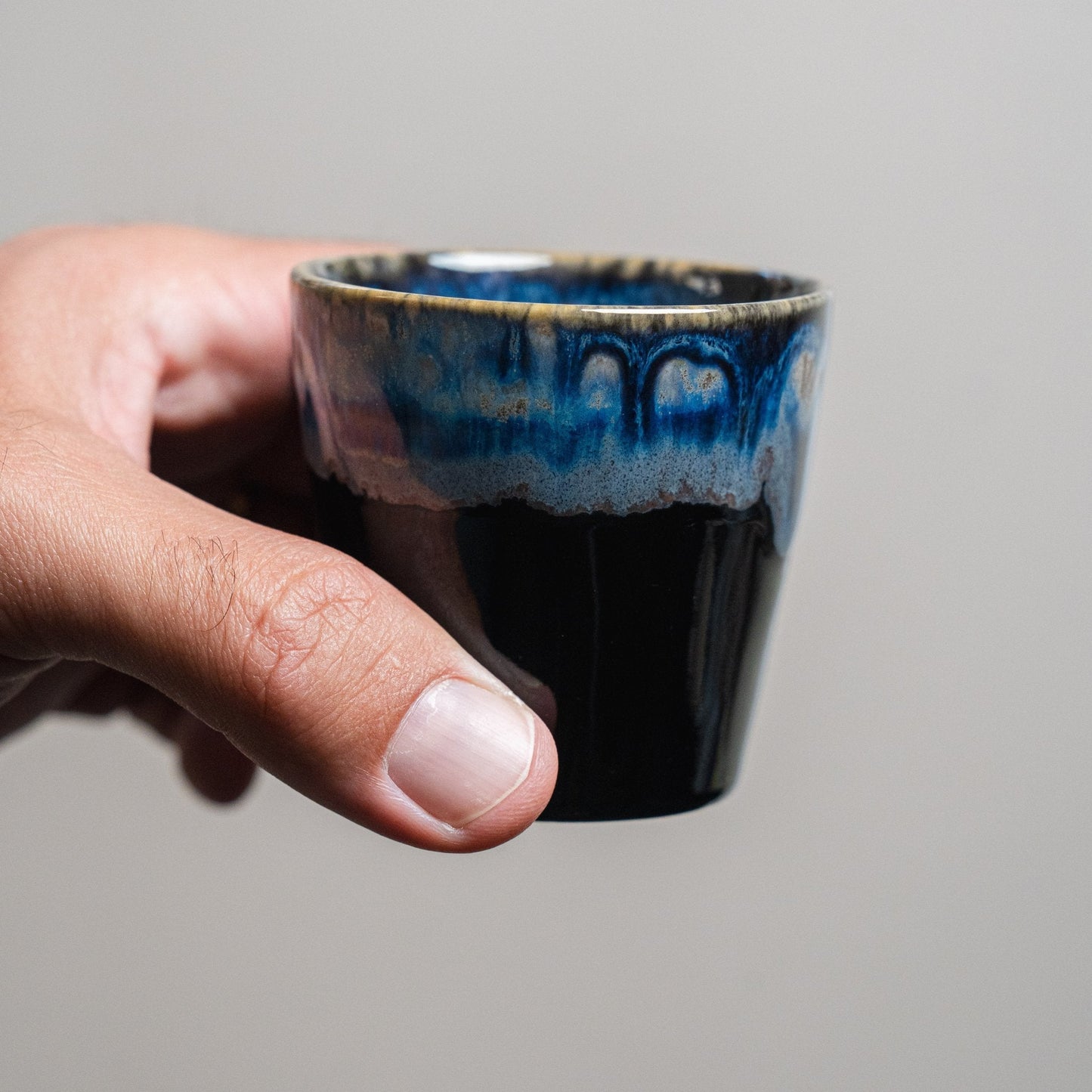 Wooden Box Set of 8 Espresso Cups - Sea Series - Ceramica De Meles