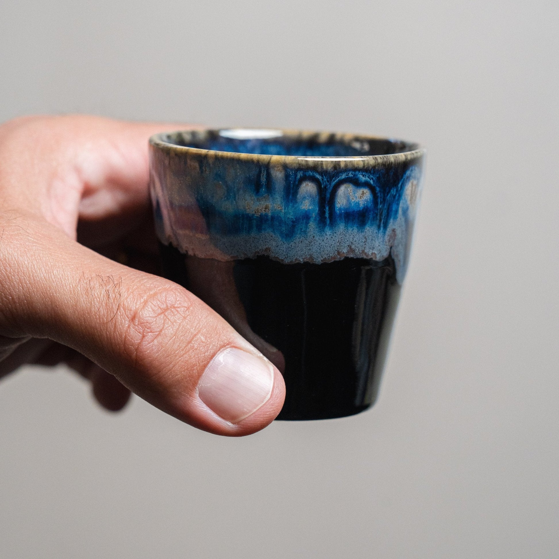 Wooden Box Set of 8 Espresso Cups - Sea Series - Ceramica De Meles