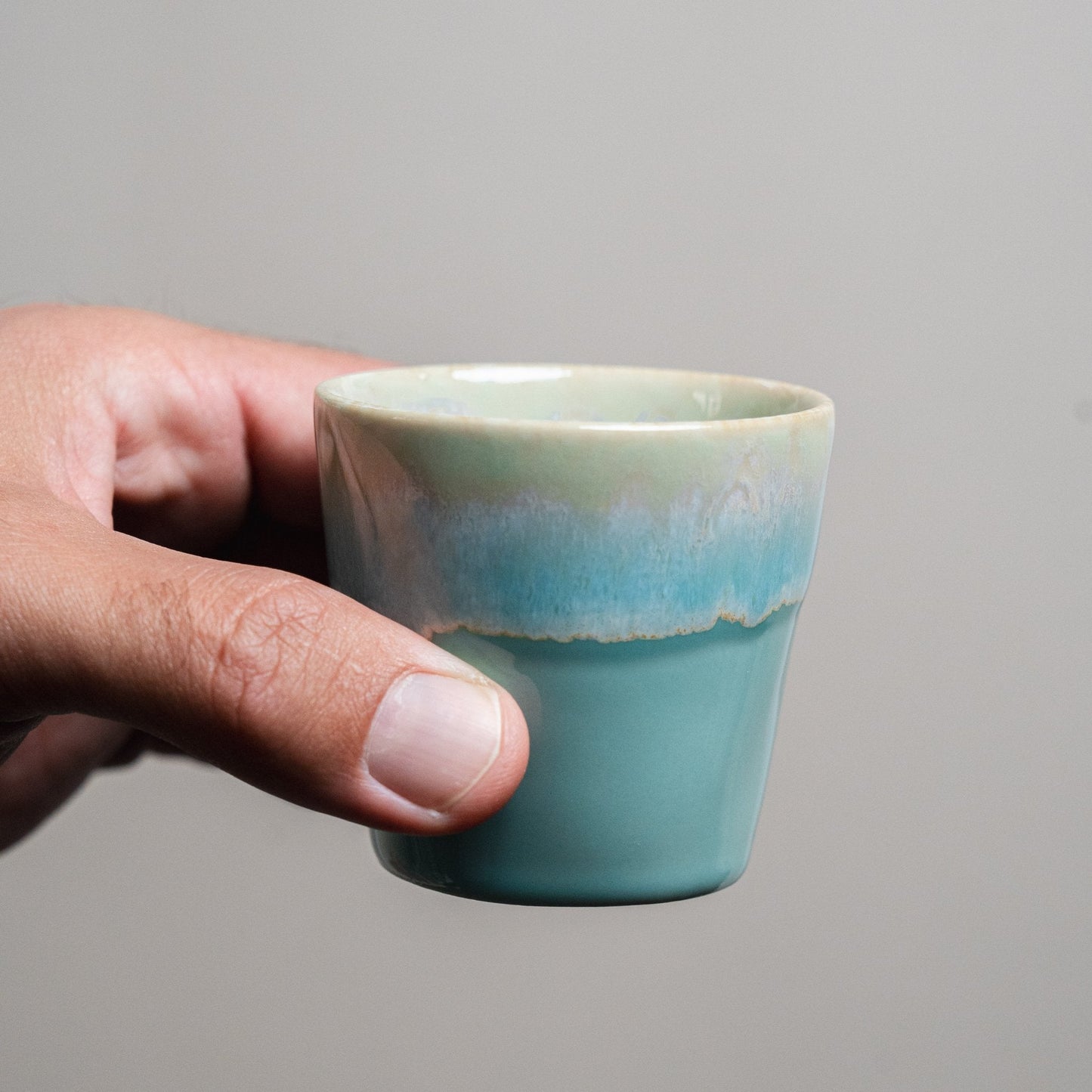 Wooden Box Set of 8 Espresso Cups - Sea Series - Ceramica De Meles