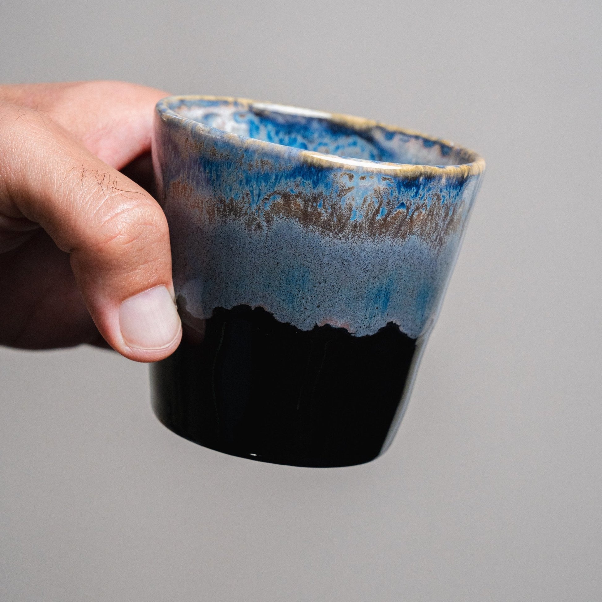 Wooden Gift box Set - Cappuccino Cups - Sea Series - Ceramica De Meles