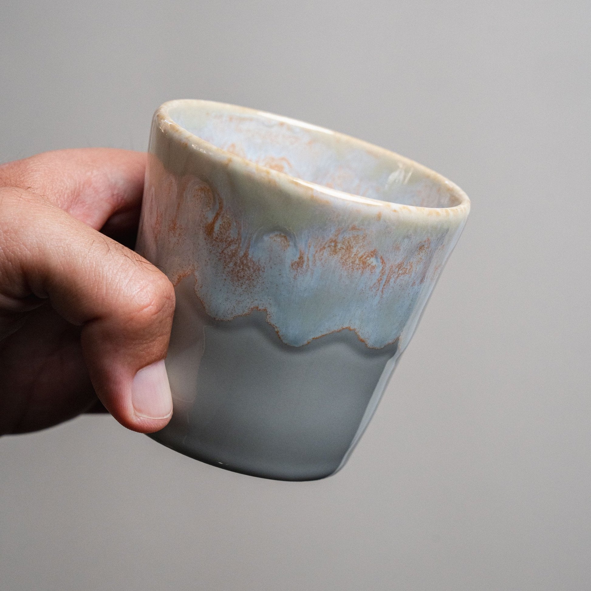 Wooden Gift box Set - Cappuccino Cups - Sea Series - Ceramica De Meles