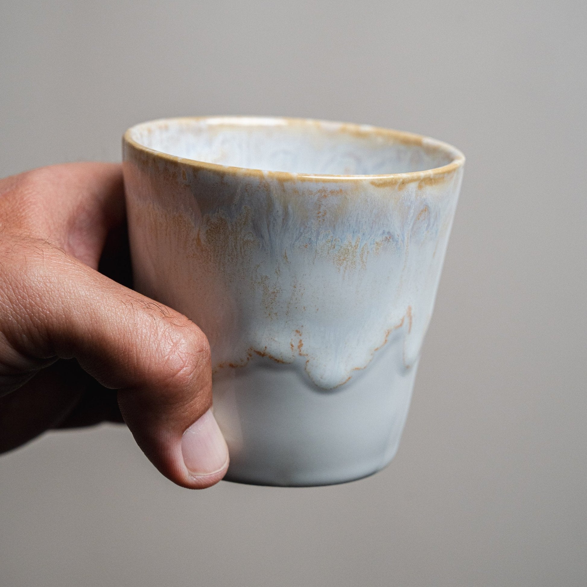 Wooden Gift box Set - Cappuccino Cups - Sea Series - Ceramica De Meles