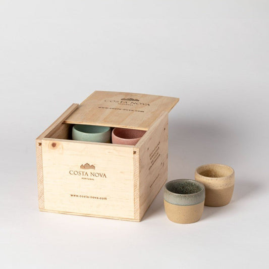 Wooden Gift Box Set - Espresso Cups - Ceramica De Meles